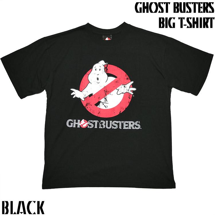 GHOST BUSTERS (ゴーストバスターズ) ビッグTシャツ (ブラック) -X- 半袖 黒色 No Ghostマーク ロゴデザインtee 幽霊 お化け退治 捕獲 映画 ホラー コメディ | メンズセレクト