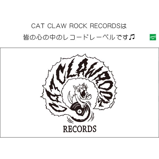 CAT CLAW ROCK キャット クロー ロック Tシャツ (ホワイト) HARIKEN ハリケン -X- 半袖 白色 ネコ ねこ 子猫 音楽 レコード アナログ盤 ロックンロール バンド | レディースセレクト | 03