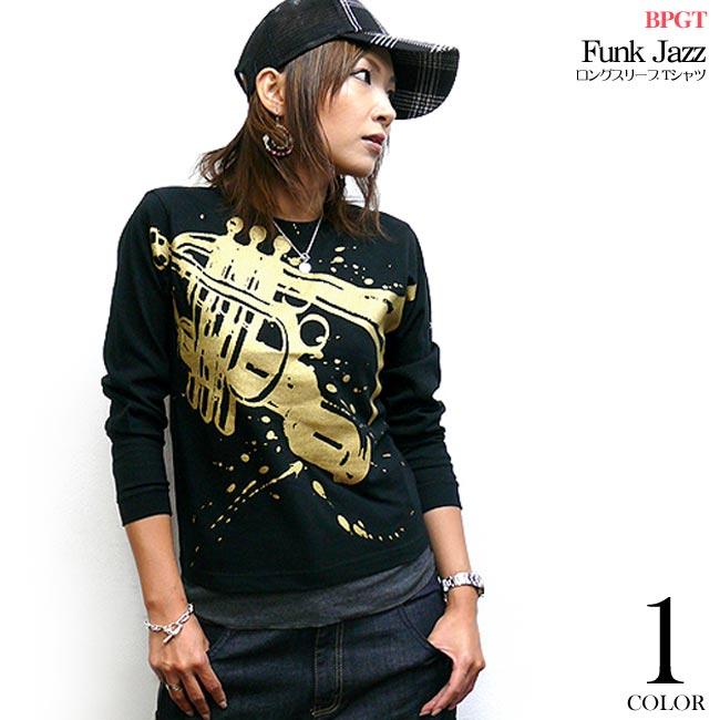 Funk Jazz(ファンク ジャズ) ロングスリーブTシャツ -X- 長袖 黒色系 ロンTee メンズ レディース ファンキー ブルース ファンク スウィング |  | 07