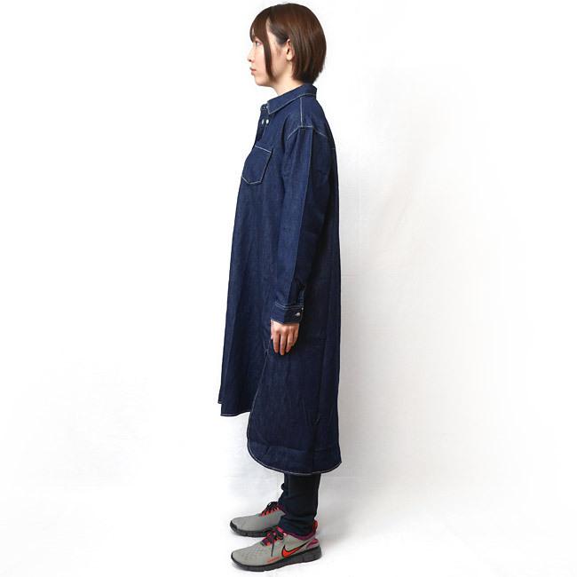 ゆったり デニムシャツワンピース (インディゴ) milimili -R- デニム 長袖シャツ ワンピシャツ 可愛い ガーリー | mili mili | 03