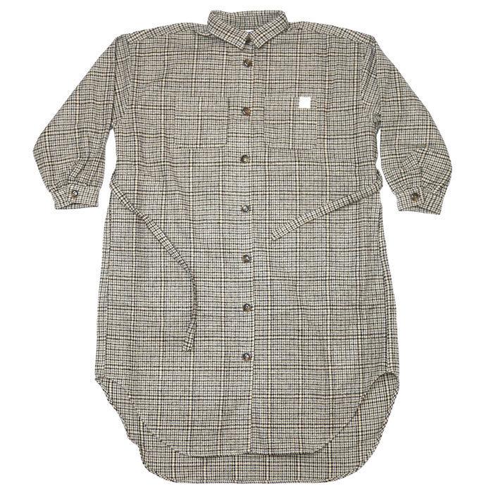 フェイクウール チェック柄 シャツコート (ブラウン) OMNES -R4- 長袖 茶色 アウター カジュアル ロング丈 ゆったり オーバーサイズ | OMNES（ファッション） | 06