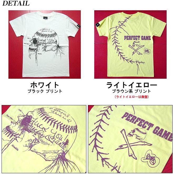 2週間セール・ベイスボールスカル Tシャツ (ホワイト)-Z- 半袖 白色 野球 ベースボール スカル パンクロックTシャツ カジュアル バックプリント | レディースセレクト | 06