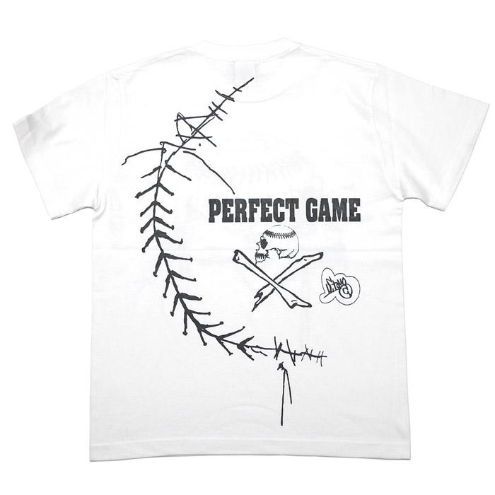 レディースセレクト ベイスボールスカル Tシャツ (ホワイト)-Z- 半袖