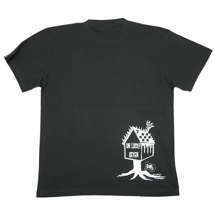 セブンスターマンション Tシャツ (スミ) -X- 半袖 墨色 グレー ポルノインベーダーズ モンスター ゾンビ ハードコア パンク ロック PUNKROCK かっこいい コラボ | ブランド登録なし | 06