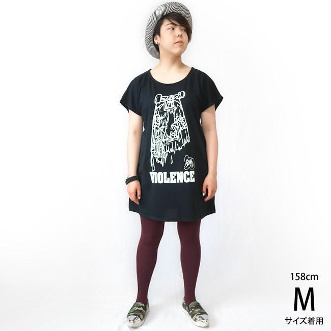 VIOLENCE (バイオレンス) Tシャツワンピース -G- ワンピTシャツ 半袖Tee ゾンビ スケボー パンクロックTシャツ | レディースセレクト | 02