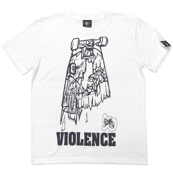 VIOLENCE (バイオレンス) Tシャツ (ホワイト)-G-  半袖 白Tee ゾンビ スケボー パンクロックTシャツ バンドTシャツ | メンズセレクト