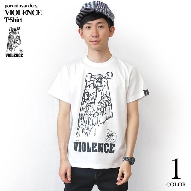 VIOLENCE (バイオレンス) Tシャツ (ホワイト)-G-  半袖 白Tee ゾンビ スケボー パンクロックTシャツ バンドTシャツ | メンズセレクト | 02