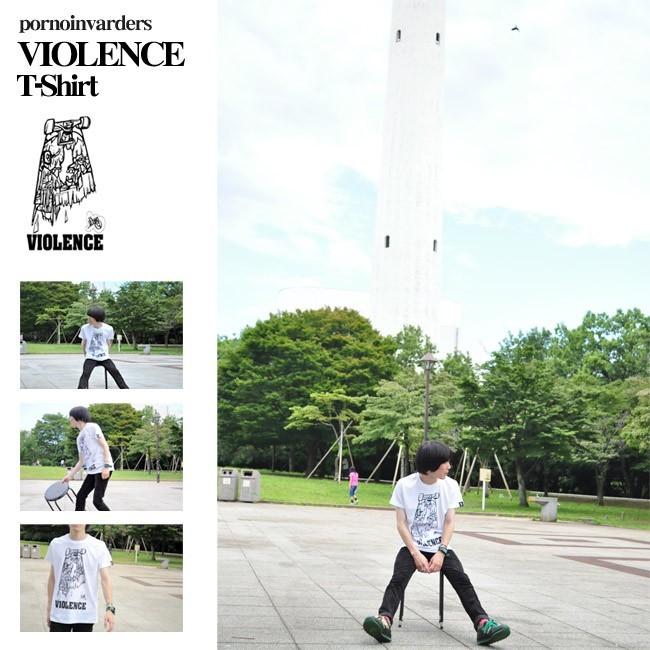 VIOLENCE (バイオレンス) Tシャツ (ホワイト)-G-  半袖 白Tee ゾンビ スケボー パンクロックTシャツ バンドTシャツ | メンズセレクト | 05