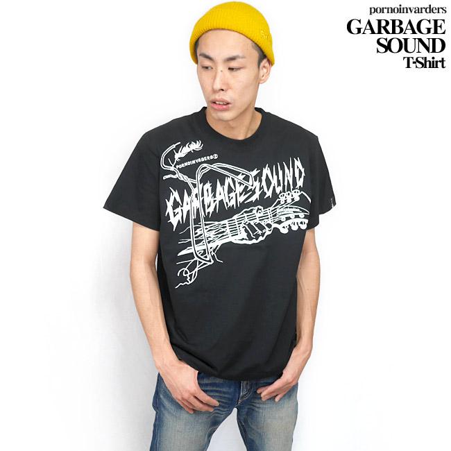 GARBAGE SOUND ガベージサウンド Tシャツ (ブラック)-X- 半袖 黒色 ギター柄 PUNKROCK パンクロック バンド かっこいい ライブ フェスコーデ | メンズセレクト | 02