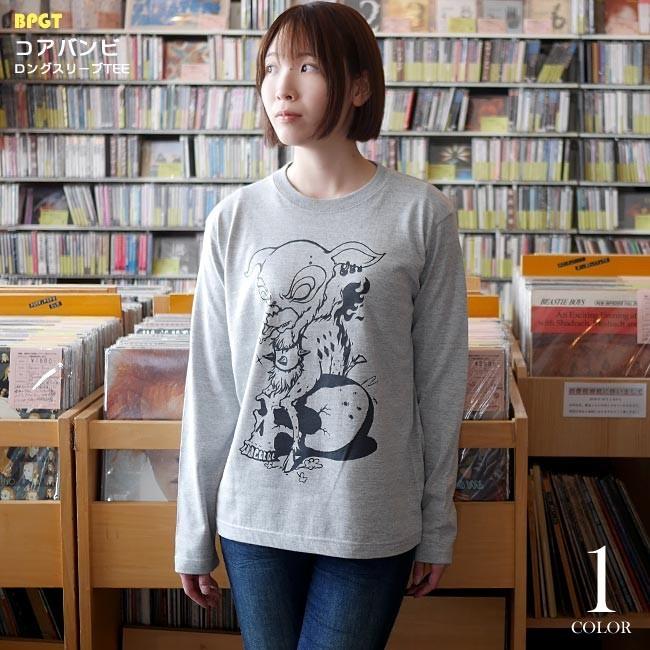 コアバンビ ロングスリーブ Tシャツ -F- 長袖 ロンT 子鹿 こじか スカル ドクロ モンスター イラスト パンクロックＴシャツ | メンズセレクト | 03