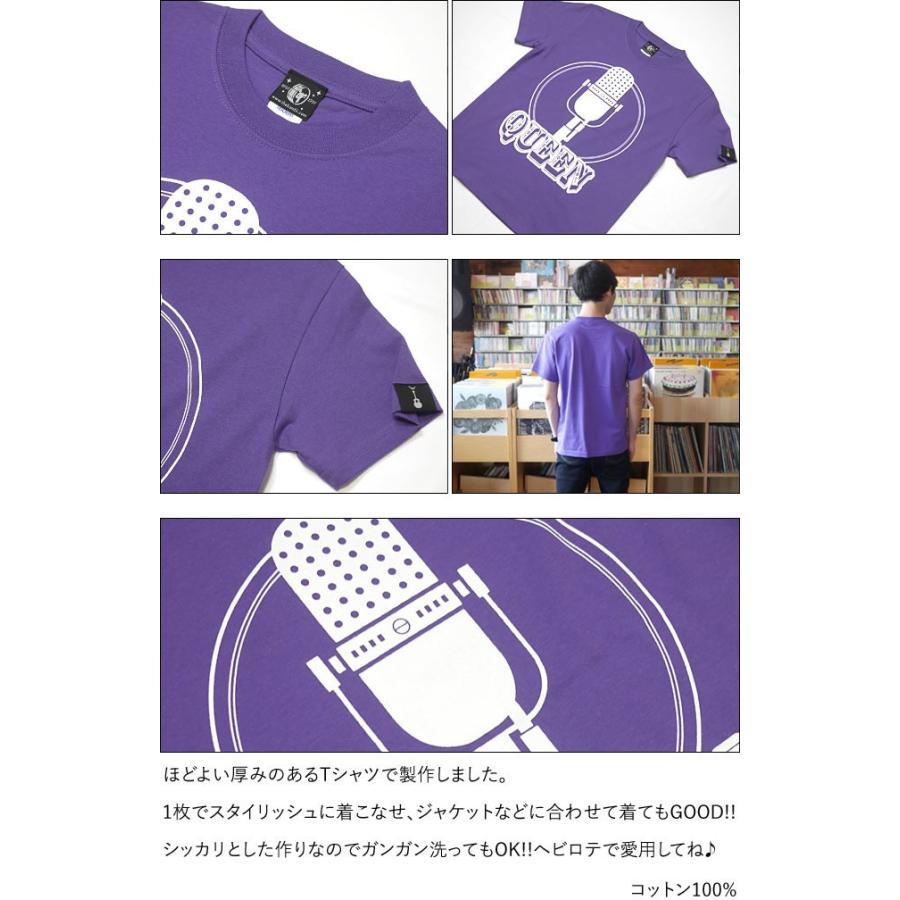 Rock Queen Tシャツ (V.パープル) -X- 半袖 マイク ロックTシャツ ロッククイーン ロックンロール ライブTシャツ フェスTシャツ 紫色 | メンズセレクト | 05
