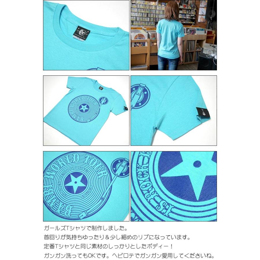 Bambi World Tour ガールズTシャツ (アクアブルー) -X- 半袖 水色 みずいろ カットソー レディース系 バンド ワールドツアー レコードプレイヤー | レディースセレクト | 05