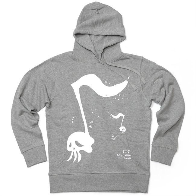 スカルオンプ ライトパーカー -F- ヘザーグレー 灰色系 スウェットコーデ ROCK ロック ドクロ柄 髑髏 ガイコツ アメカジ カジュアル | レディースセレクト