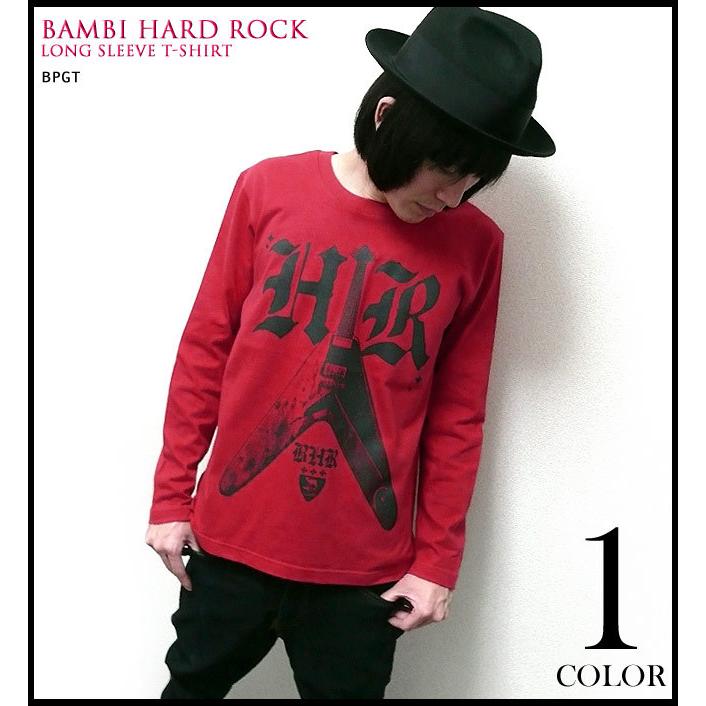 メンズセレクト Bambi Hard Rock ロングスリーブ Tシャツ (レッド) -F  