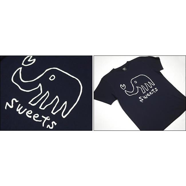 特別プライス☆sweets Tシャツ (ネイビー) -X- 半袖 紺色 可愛い かわいい 象さん ぞう ゾウ どうぶつ柄 落書き らくがき イラストレーション | レディースセレクト | 04