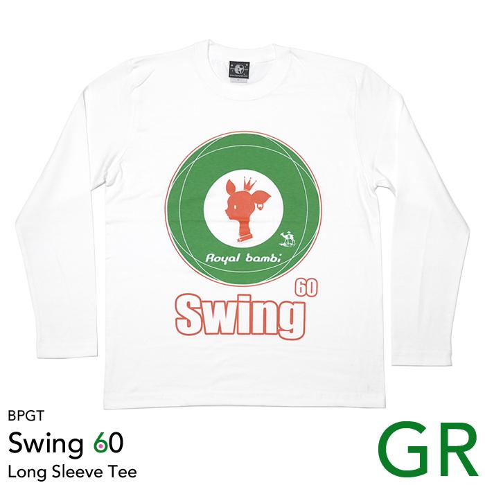 Swing 60 ロングスリーブTシャツ (ホワイト×グリーン) -F- ロンT 長袖 ターゲット モッズ モッド Mod's カジュアル ポップ｜bambi｜07