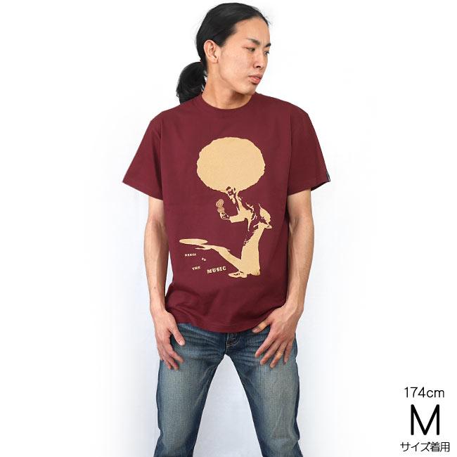 レディースセレクト SOUL 80 (ビックアフロ) Tシャツ (バーガンディ)-X