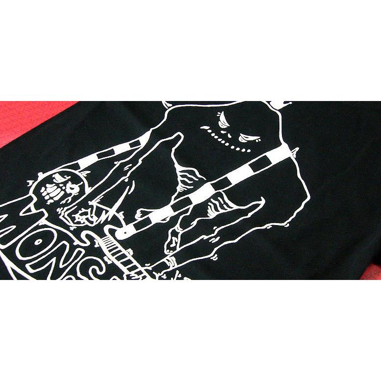 ROCK モンスターロック Tシャツ (ライトピンク) -F- 半袖 桃色 怪獣 ギター バンド イラストTEE オリジナルブランド | メンズセレクト | 02