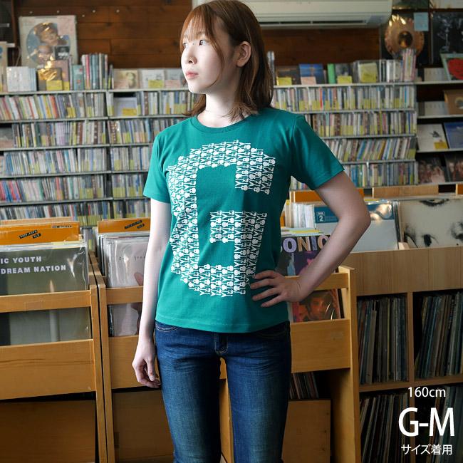ギターのG ガールズTシャツ (アップルグリーン) -X- 半袖 トップス カットソー 緑色 みどり 楽器 パターン柄 可愛い かわいい ライブフェスコーデ | レディースセレクト | 03