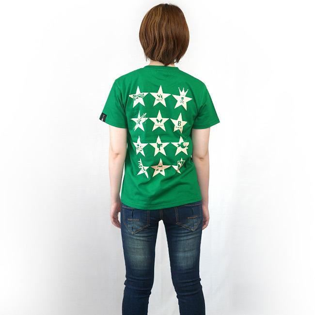 Paradise (パラダイス) Tシャツ (グリーン) -X- 半袖 緑色 サイコロ 賽子 ダイス かわいいロゴTee 子鹿 バンビ 星柄 大きいサイズ | レディースセレクト | 04