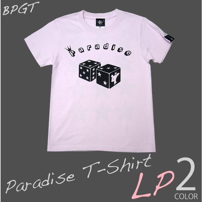 Paradise (パラダイス) Tシャツ（ライトピンク）-X- 半袖 桃色 こじか ばんび ダイス サイコロ 賽子 ロゴTシャツ アメカジ 大きいサイズ かわいい | メンズセレクト