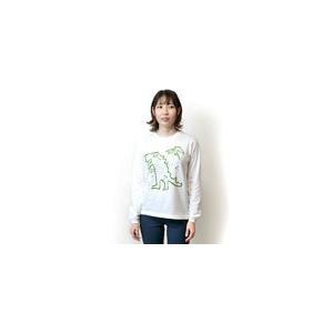 ティラノ ロングスリーブ Tシャツ F 長袖 ロンtee ホワイト 白色 恐竜 きょうりゅう 落書き イラスト かわいいいらすと Sp052lt Tシャツ屋さんバンビ 通販 Yahoo ショッピング