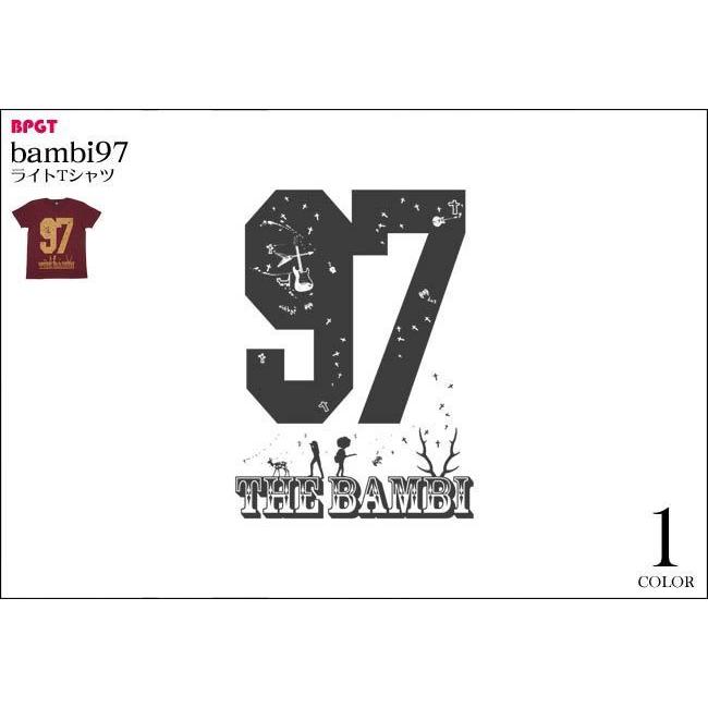 bambi97 ライトTシャツ (バーガンディ) -F- 半袖 小豆色 ワイン ロゴマーク ROCK ロックTシャツ ナンバー グラフィックプリント｜bambi｜07