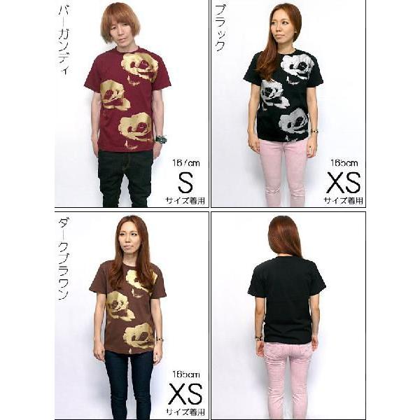 ゴールドローズ ＆ シルバーローズ Tシャツ -G- フラワー バラ 薔薇 花柄 はな プリントTシャツ かわいい 半袖 | レディースセレクト | 03