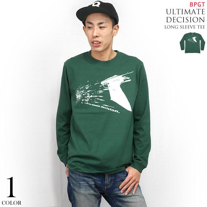 Ultimate Decision ロングスリーブ Tシャツ (アイビーグリーン) The Ghost Writer -X- 長袖 ロンTEE 深緑 カットソー 銃 ピストル Pistol パンクロック PUNKROCK | メンズセレクト