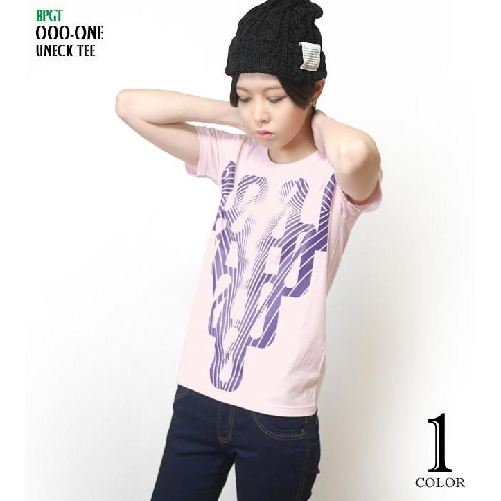 000-one UネックTシャツ -G- ゼロ 半袖 ピンク グラフィックデザイン プリント カジュアル アメカジ オリジナルブランド | メンズセレクト | 01