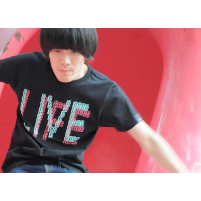 ロックTシャツ / LIVELIFE Tシャツ (ブラック) -X- 半袖 黒色 カセットテープ バンド ライブライフ グラフィック ROCKNROLL メッセージデザイン | メンズセレクト | 05