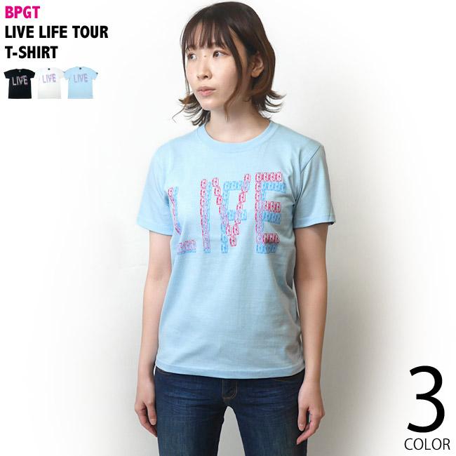 レディースセレクト ロックTシャツ / LIVELIFE Tシャツ (ライトブルー