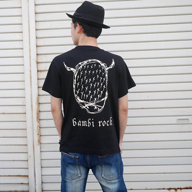 鹿の骨 Tシャツ (ブラック) -F- 半袖 黒色 スカル 骸骨 ロックTシャツ ワンポイント バックプリント アメカジ カジュアル | メンズセレクト | 02