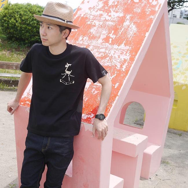 鹿の骨 Tシャツ (ブラック) -F- 半袖 黒色 スカル 骸骨 ロックTシャツ ワンポイント バックプリント アメカジ カジュアル | メンズセレクト | 04