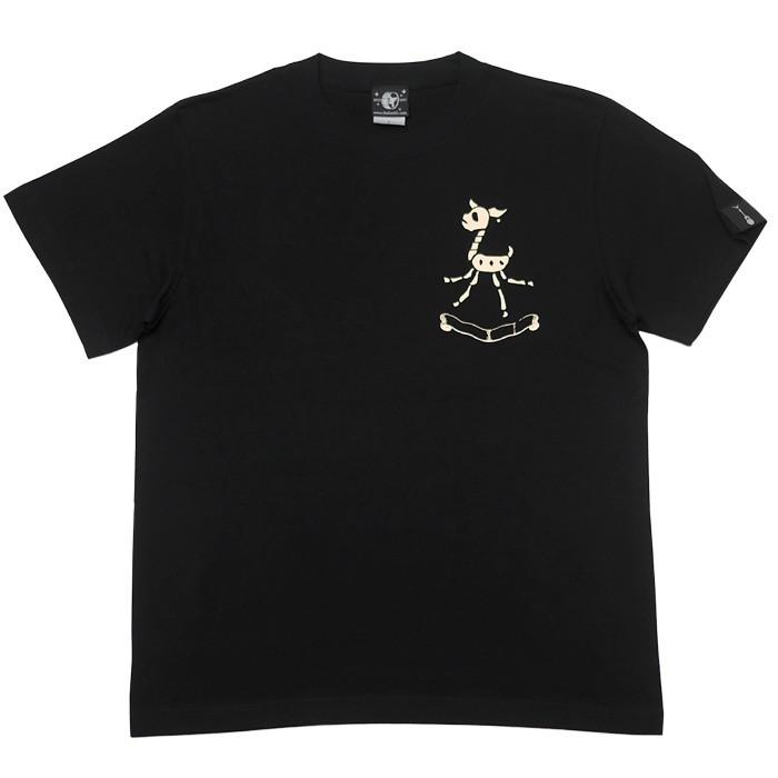 鹿の骨 Tシャツ (ブラック) -F- 半袖 黒色 スカル 骸骨 ロックTシャツ ワンポイント バックプリント アメカジ カジュアル | メンズセレクト | 05