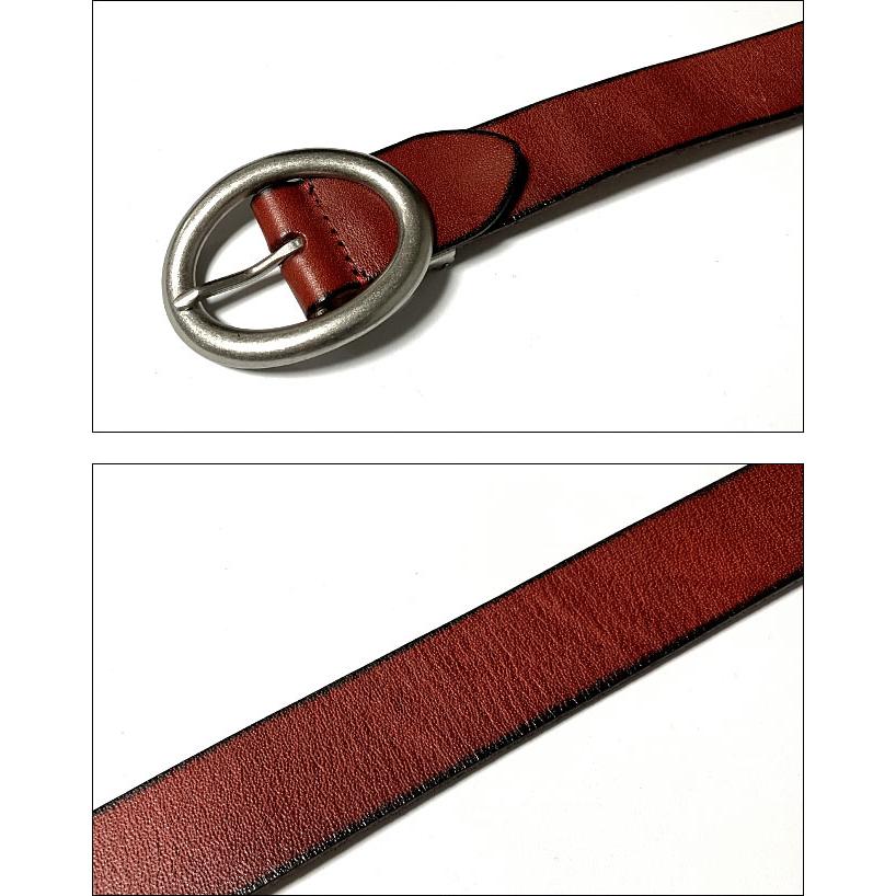 オーバルバックル レザーベルト (レッド) - tachiya -X- 茶色 Belt 牛革 本革 カジュアル アメカジ ユニセックス サイズ調節可能 セレクトアイテム | メンズセレクト | 04