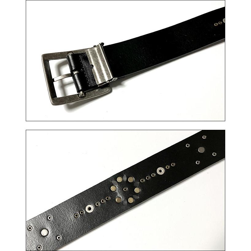 フラワースタッズ レザーベルト (ブラック) - tachiya -X- 黒色 クロ Belt 牛革 花 ロック アメカジ カジュアル ストリート セレクトアイテム | メンズセレクト | 05