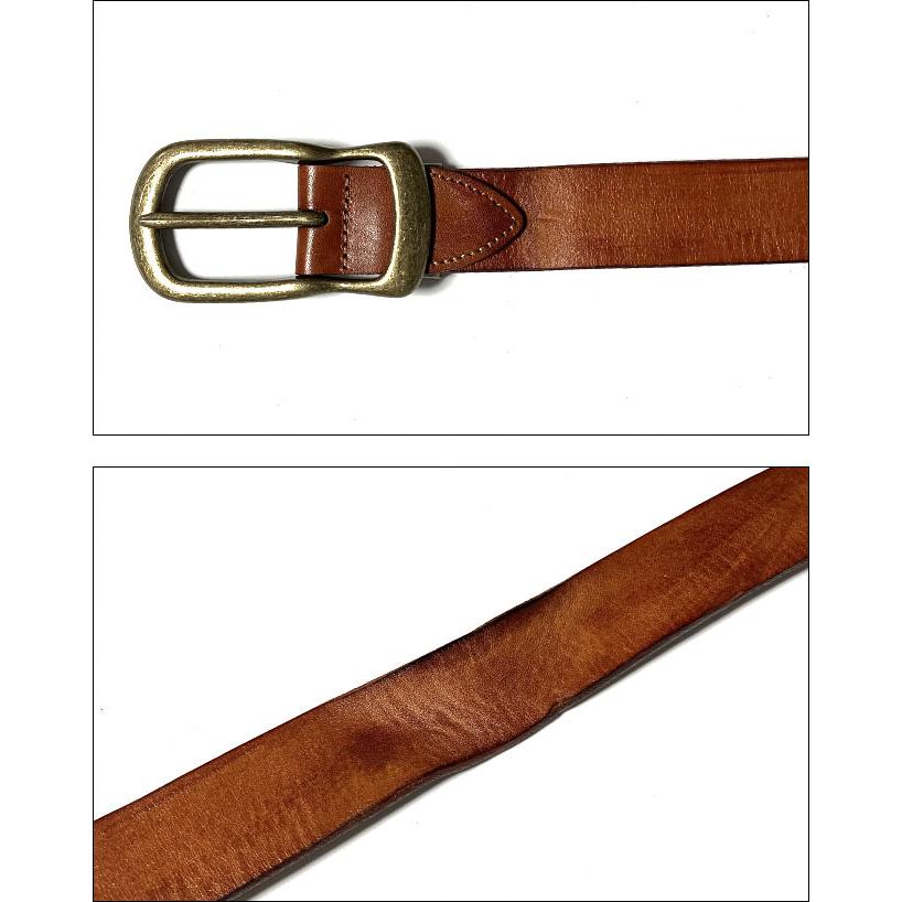ビンテージダメージ加工 レザーベルト (ブラウン) - tachiya -X- 茶色 Belt 牛革 本革 カジュアル アメカジ ユニセックス サイズ調節可能 セレクトアイテム | メンズセレクト | 04