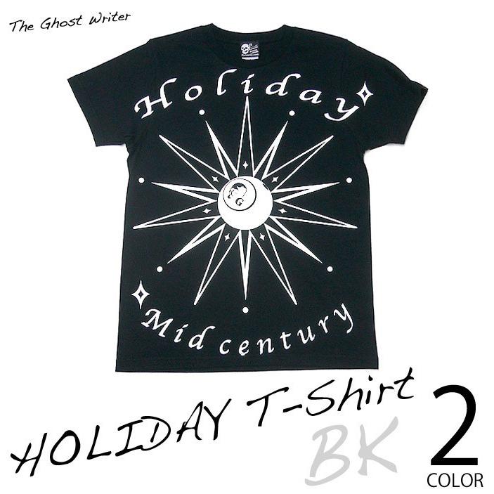 HOLIDAY (ホリデー) Tシャツ (ブラック) -X- 半袖 黒色 パンクロックTシャツ スカル ドクロ かっこいい ミッドセンチュリー グラフィック | メンズセレクト