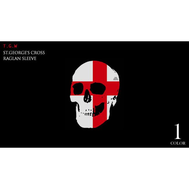 セント ジョージ クロス スカル ラグランスリーブ (ブラック×黒袖) -F