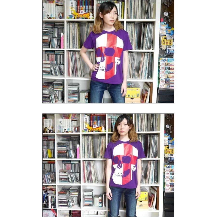 セント ジョージ クロス スカル Tシャツ (パープル) -F- 半袖 パンクロックTシャツ ドクロ イングランド 十字旗 紫色 PUNKROCKE | メンズセレクト | 02