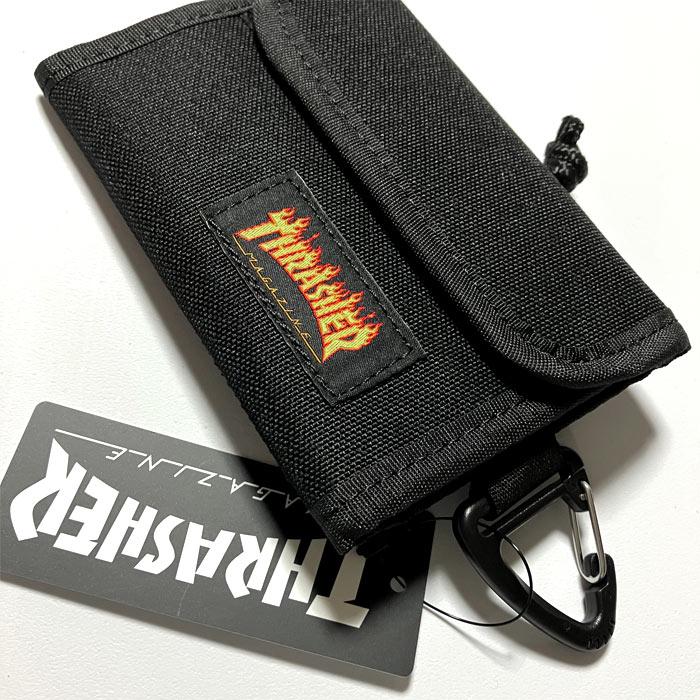 バイフォールドウォレット (ブラック) - THRASHER スラッシャー -X- 黒地 Bifold 二つ折り財布 サイフ 雑誌 マガジン スケーター スケートボード ストリート | THRASHER | 02