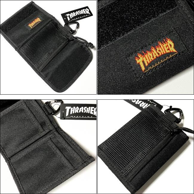 バイフォールドウォレット (ブラック) - THRASHER スラッシャー -X- 黒地 Bifold 二つ折り財布 サイフ 雑誌 マガジン スケーター スケートボード ストリート | THRASHER | 04