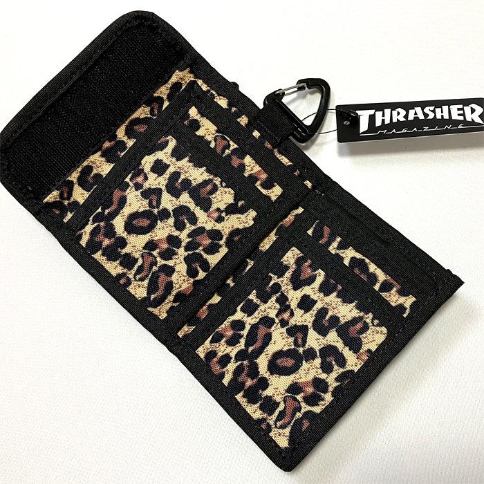 バイフォールドウォレット (レパード柄) - THRASHER スラッシャー -X- Bifold 二つ折り財布 サイフ レオパード ヒョウ柄 スケーター スケートボード ストリート | THRASHER | 03