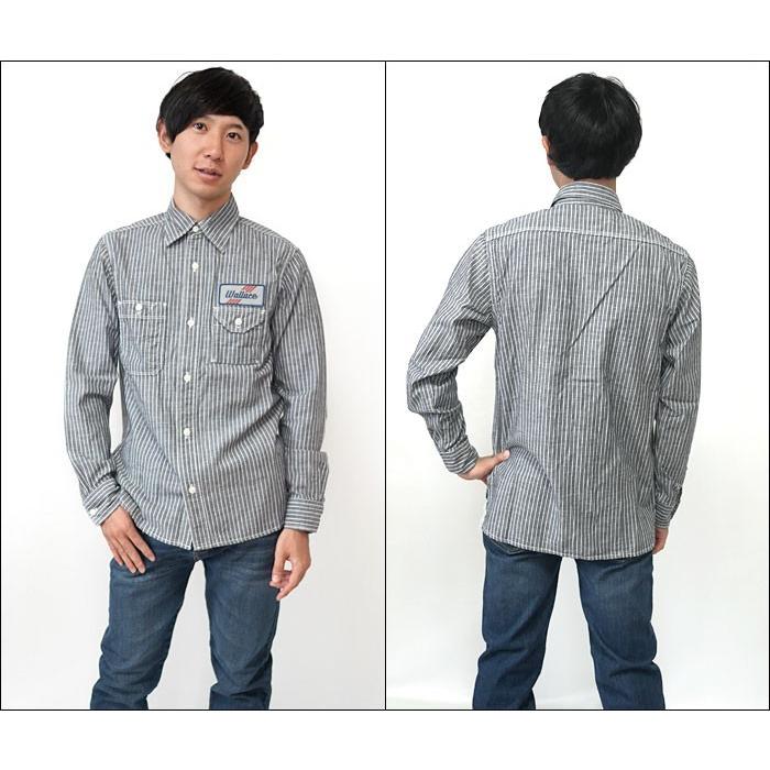 HOUSTON（ヒューストン） シャンブレー ワッペン長袖シャツ -HOUSTON