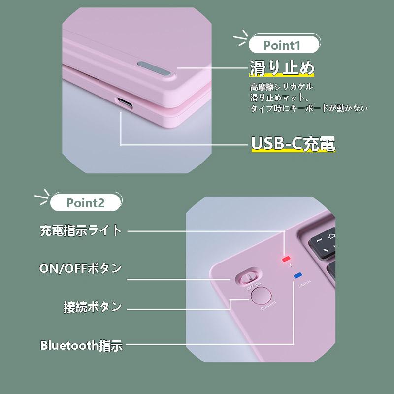 送料無料✨【LUNGETURKEY6'6\"】MINI LONGMODEL（PU） ワイヤレス キーボード 折りたたみキーボード Bluetooth 薄型