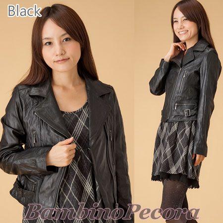 レザージャケット　ライダースジャケット　レディース　ライダーズ　ラムレザー 本革　本皮 |  | 02