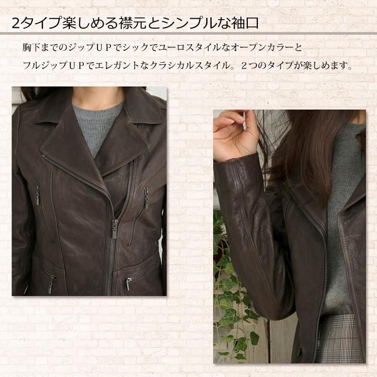 ラムレザー ライダースJKダブル　ベジタブルウォッシュ　レトロなユーズド感がおしゃれなジャケット |  | 04