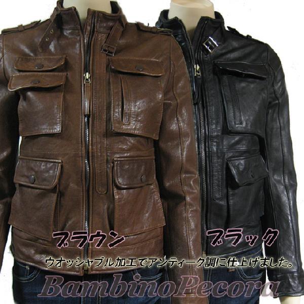 ラムレザージャケット、ライダース・シングル、ミリタリー　羊革・本革　ヨーロピアン |  | 01