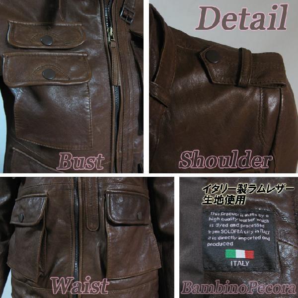 ラムレザージャケット、ライダース・シングル、ミリタリー　羊革・本革　ヨーロピアン |  | 02